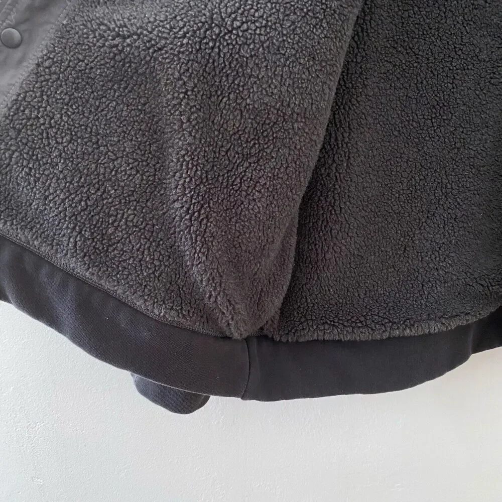 North Face Sherpa Lined Jacket Men's Large Cotton Blend Dark Gray Heavy‎ Zipper